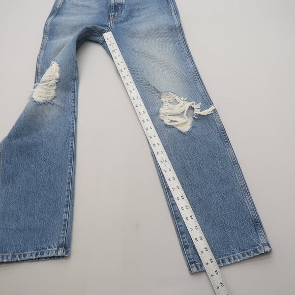 KHAITE Light Blue Distressed High Rise Jeans - Picture 10 of 13